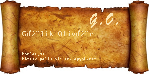 Gálik Olivér névjegykártya